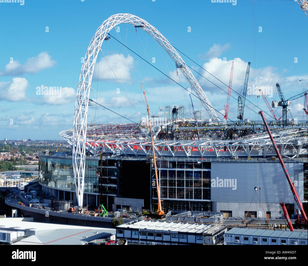Le stade de Wembley en construction Novembre 2005 Vue aérienne Banque D'Images