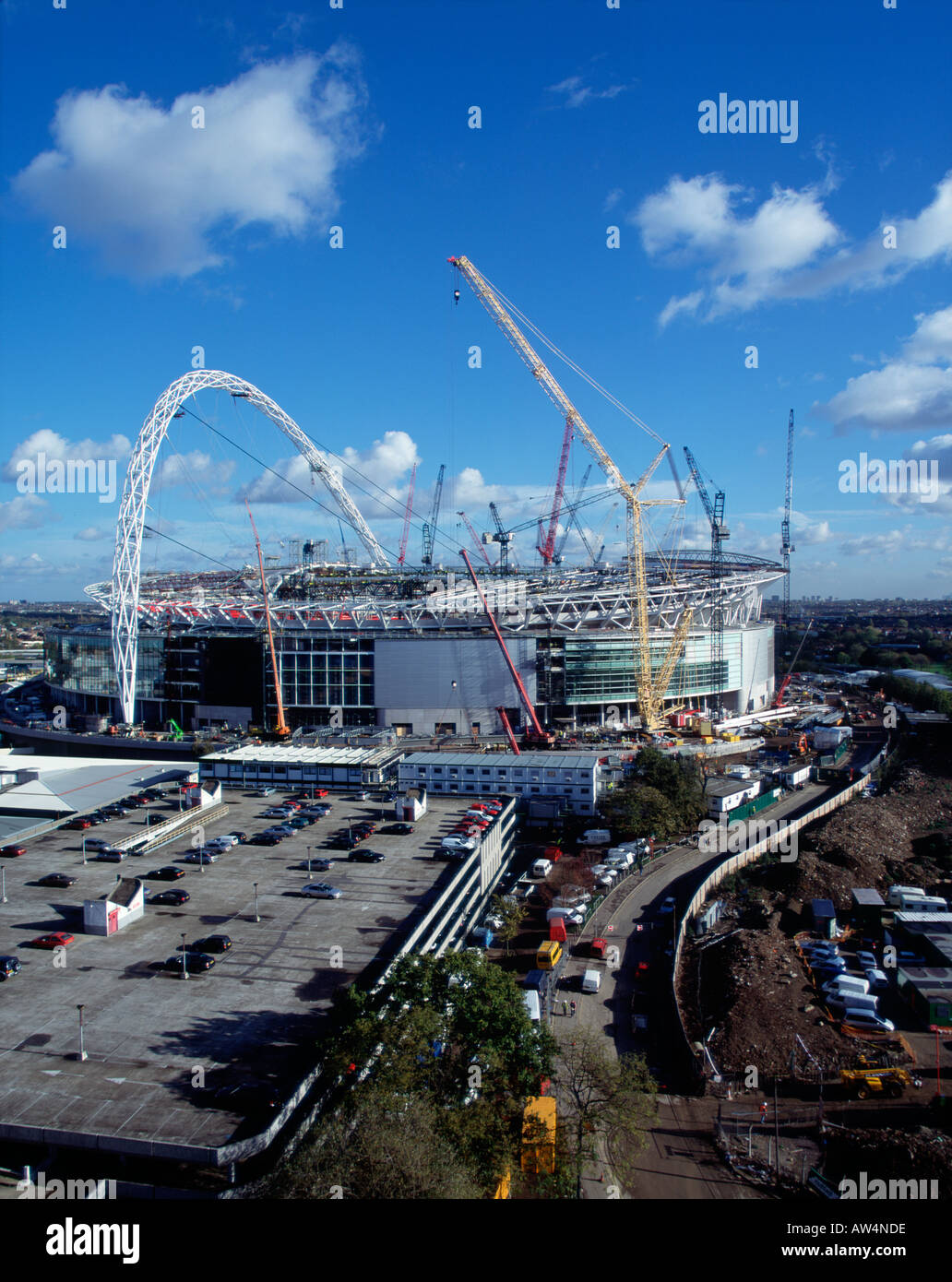 Le stade de Wembley en construction Novembre 2005, vue aérienne Banque D'Images