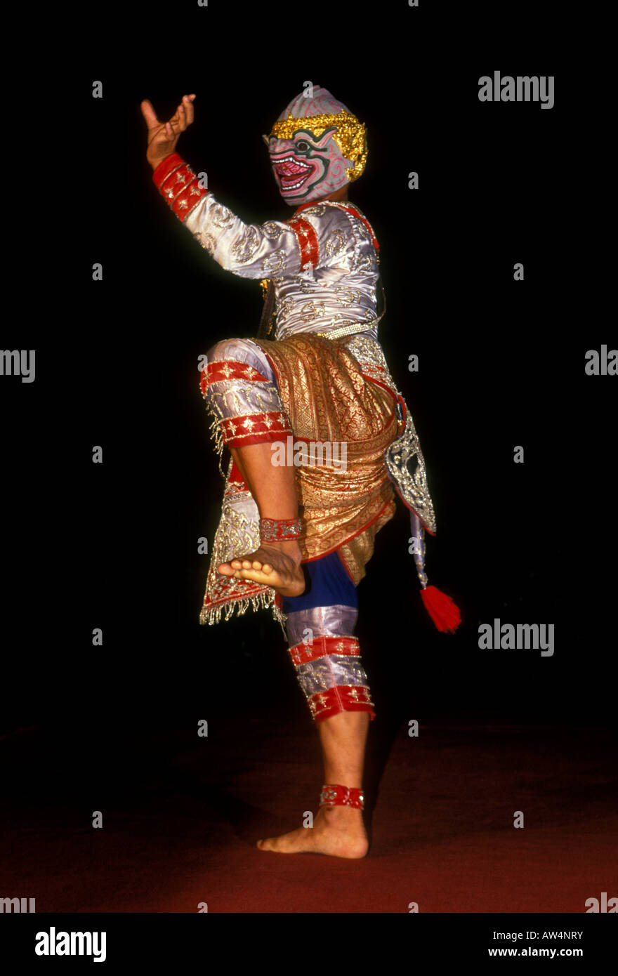 Khon danse masquée, Khon Khon danse, danseurs, Roseraie, capitale, Nakhon Pathom, province de Nakhon Pathom, Thaïlande, Asie, Banque D'Images