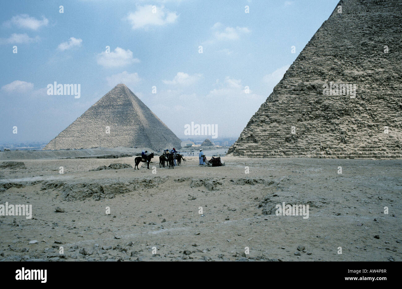 Les Pyramides de Gizeh, près du Caire en Egypte Banque D'Images