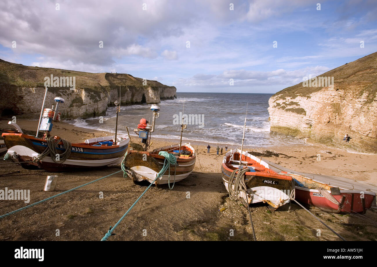 North Landing, Flamborough, près de Bridlington, East Yorkshire, Angleterre Banque D'Images