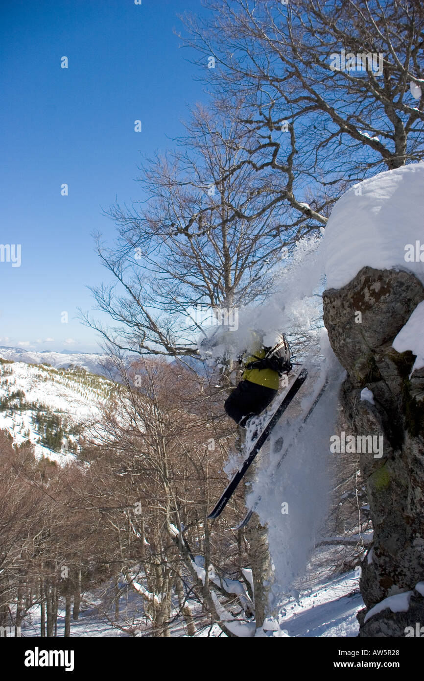 Ski hors piste à Ghisonaccia Corse France Banque D'Images