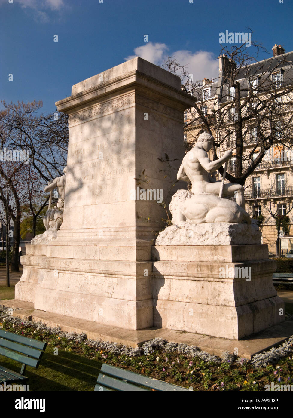 'Antoine Louis Barye BARYE monument 'carre'' 'Ile Saint Louis' Paris France Europe Banque D'Images