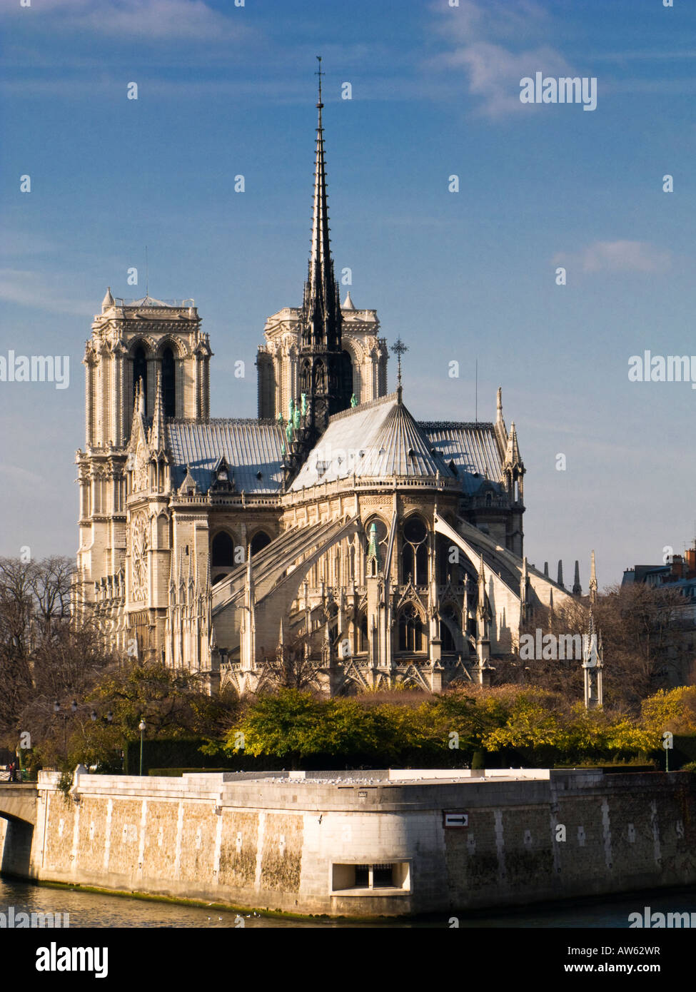 La Cathédrale Notre Dame, l'Ile de la Cité, Paris, France, Europe Banque D'Images