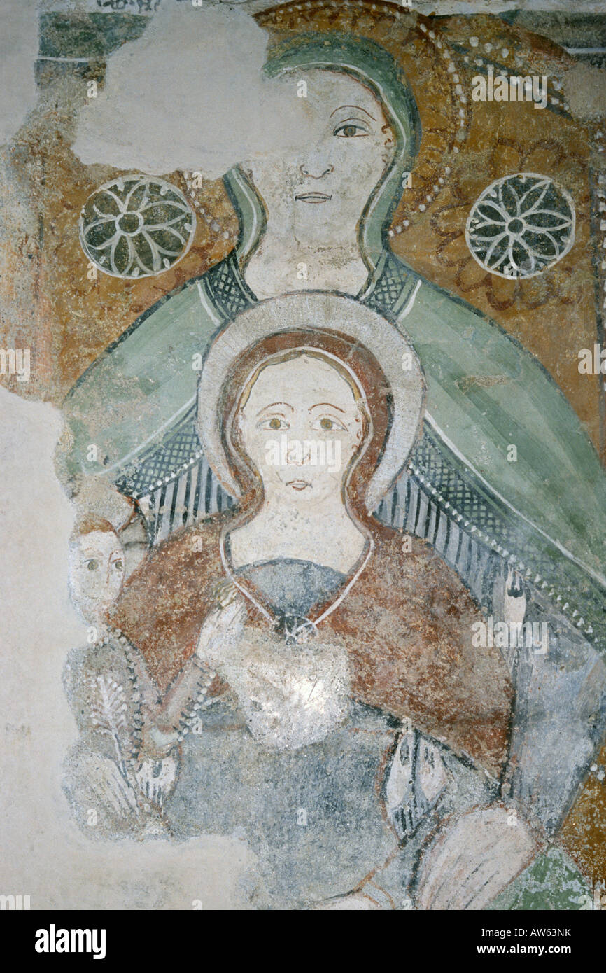 Gravedonna Italie fresques dans l'église de Santa Maria del Tiglio Banque D'Images