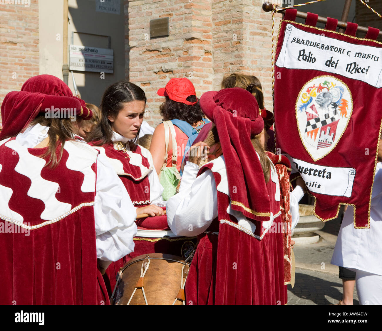 Préparation d'une fête médiévale Rimini Émilie-romagne en Italie Banque D'Images