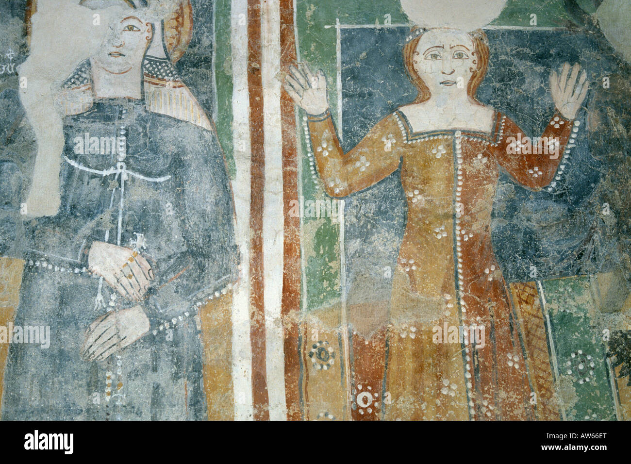 Gravedonna Italie fresques dans l'église de Santa Maria del Tiglio Banque D'Images