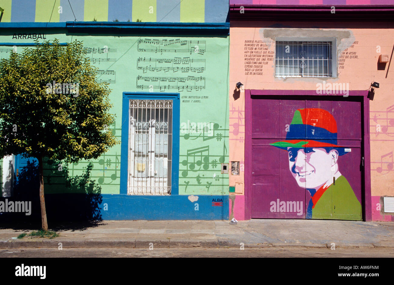 Carlos Gardel Tango projet mural, une fois Trimestre Buenos Aires Argentine Amérique du Sud Banque D'Images