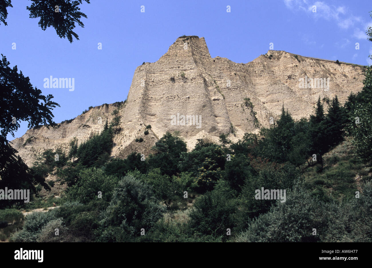 De pittoresques falaises de grès à Melnik Bulgarie Banque D'Images