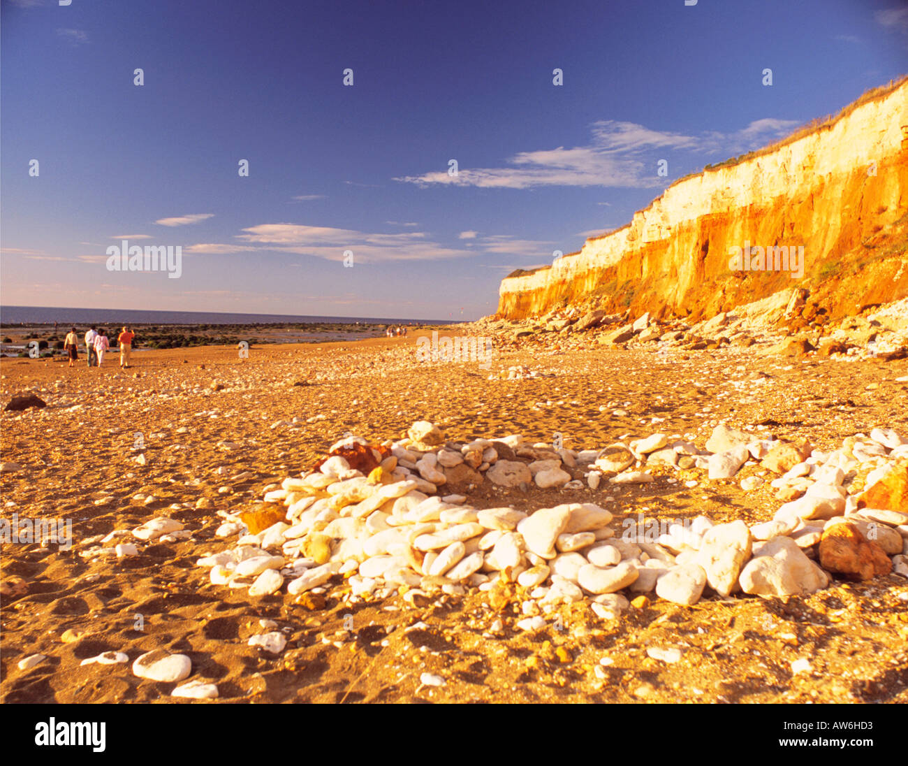 La NORFOLK HUNSTANTON CLIFFS AT SUNSET Banque D'Images