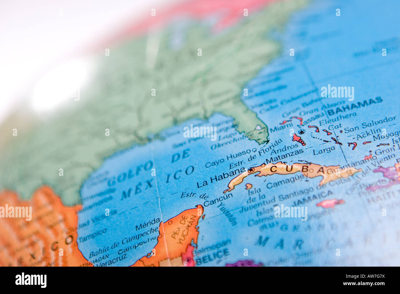 Carte Du Monde Globe Avec Laccent Sur Cuba Et Le Golfe Du