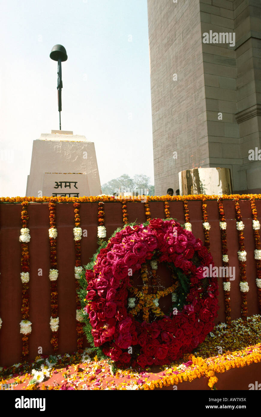 Inde New Delhi India Gate Rajpath tombe du soldat inconnu Banque D'Images