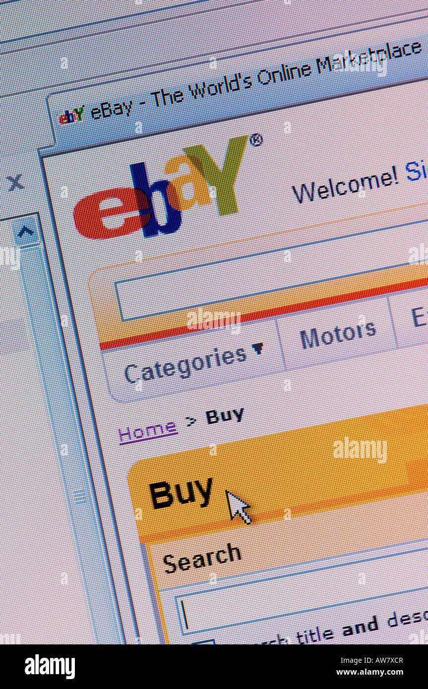 Capture d'écran de www.ebay.com - le site internet de vente aux enchères connu comme le marché mondial en ligne (usage éditorial uniquement) Banque D'Images