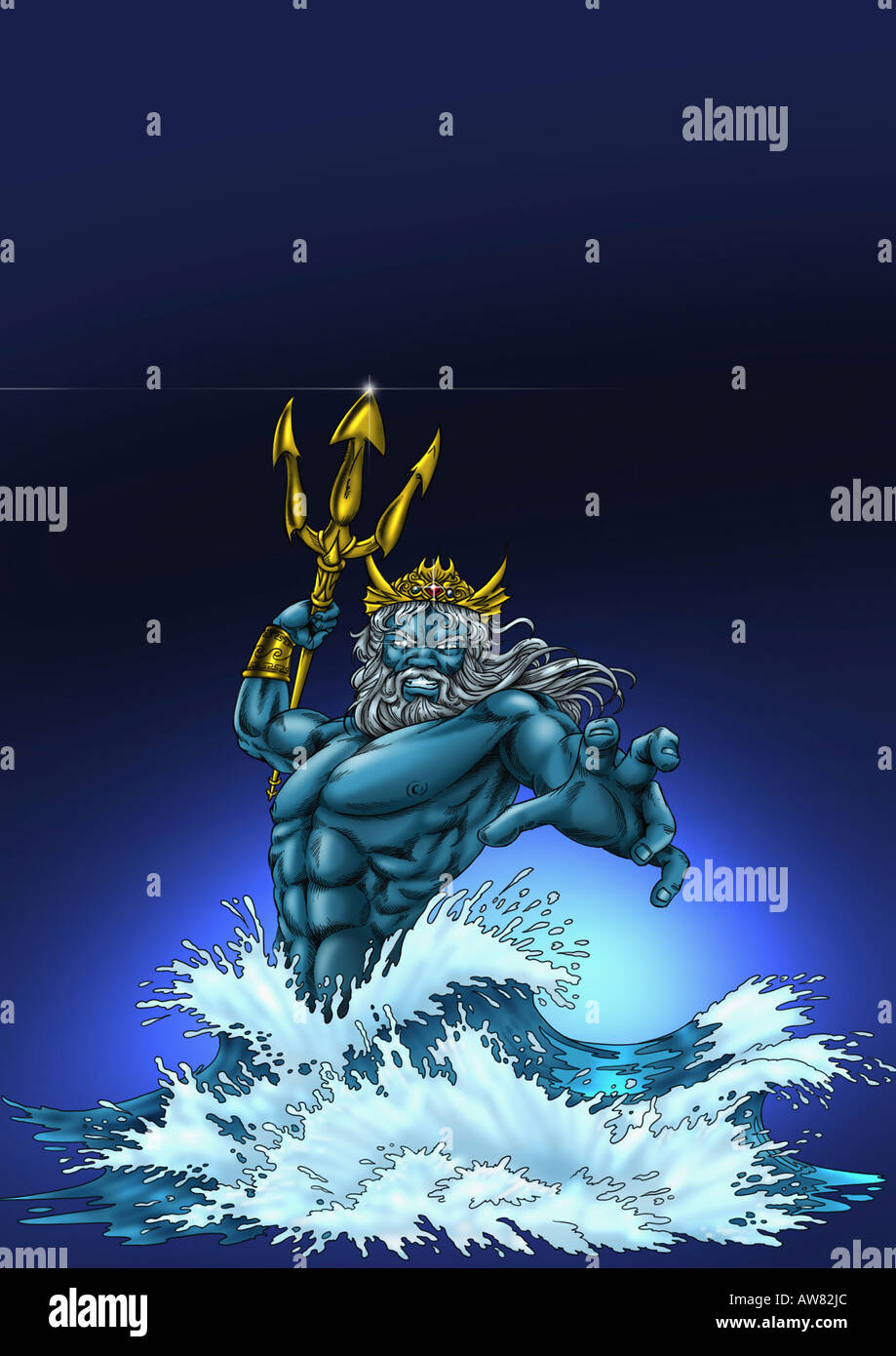 Poseidon Dans La Mer Photo Stock Alamy