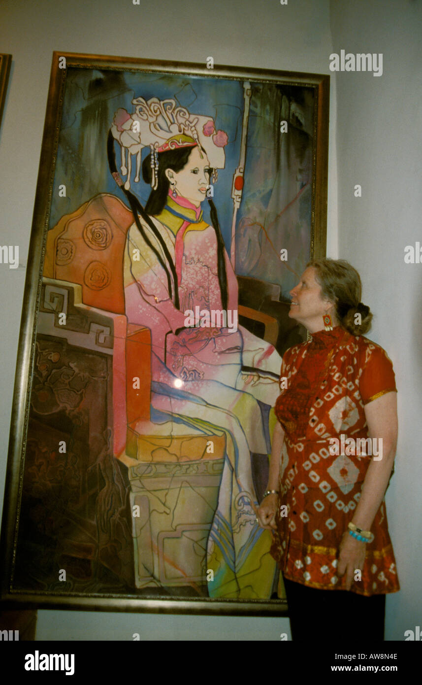 La galerie à la pierre Inn and Spa près de Taos NM Nouveau Mexique Bren intérieur Prix modèle propriétaire de parution et l'artiste Banque D'Images