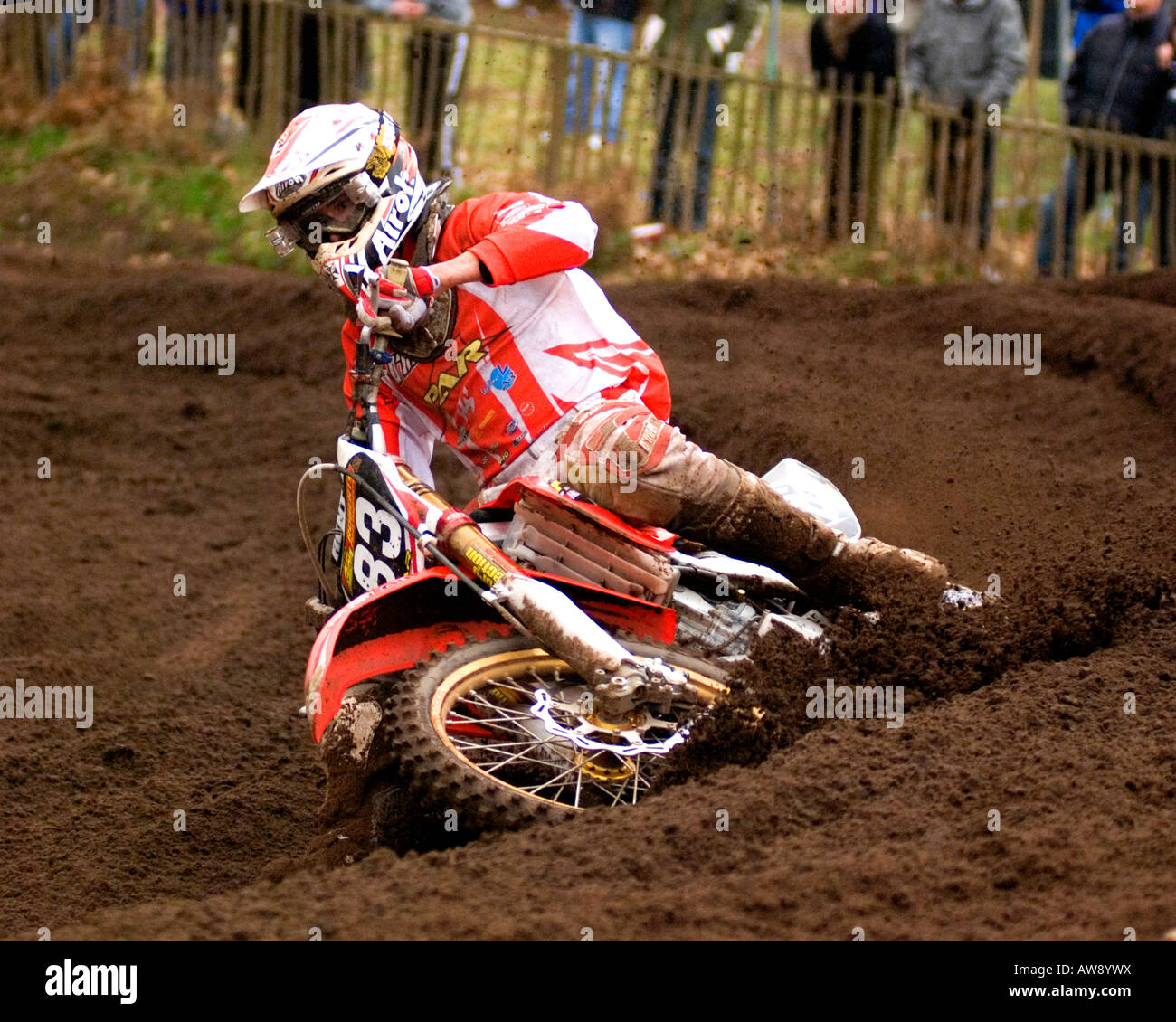 Course de motocross Motocross International à l'Hawkstone 02/03/08 Banque D'Images