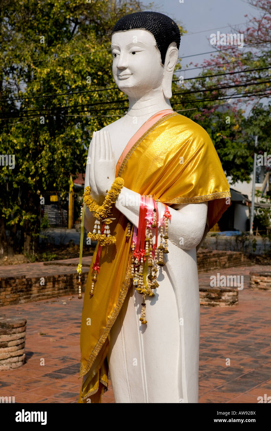 Golden Buddha à Ayuthaya l'ancienne capitale de la Thaïlande en Asie du sud-est Banque D'Images