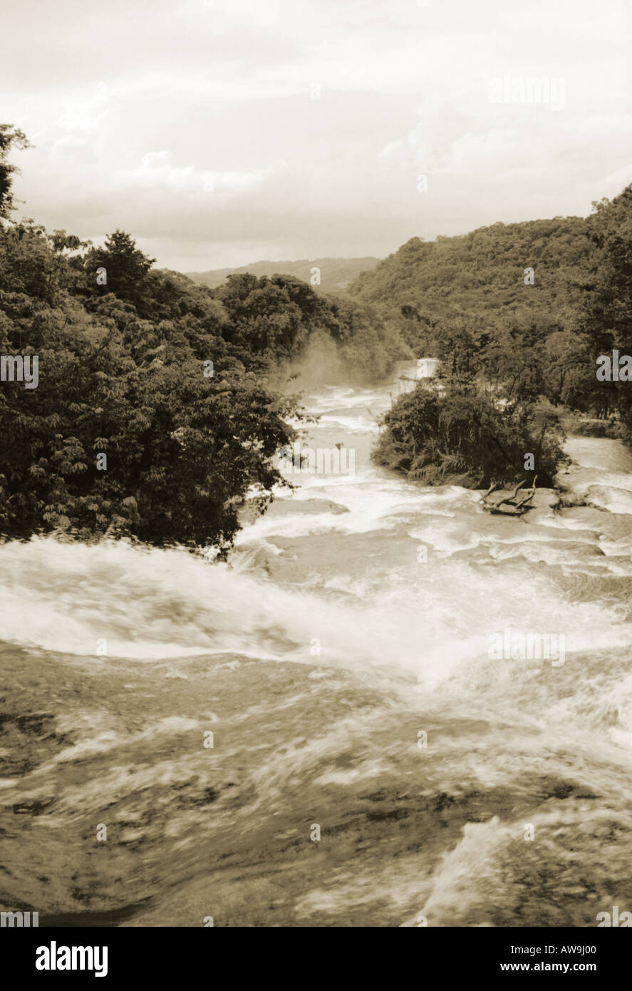 Cascadas de Agua Azul, Chiapas, Mexique Banque D'Images