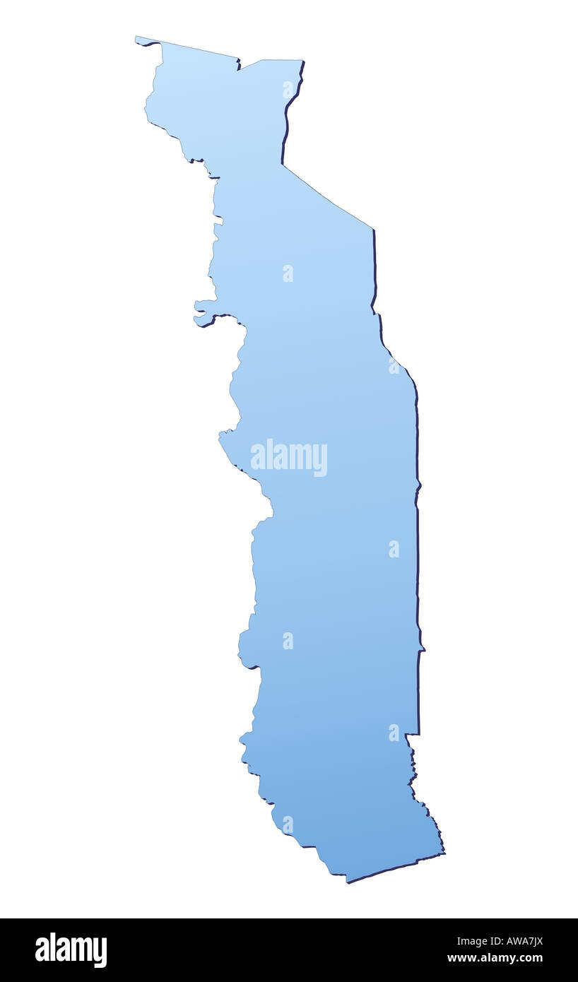 Carte du Togo Banque D'Images