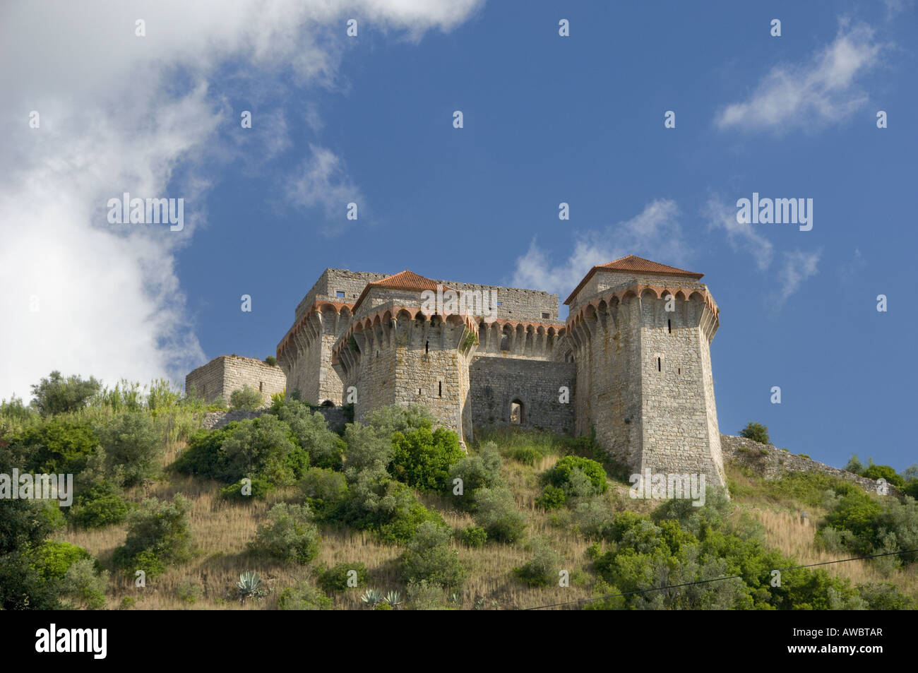 Le Portugal, Estremadura, Costa da Prata, Ourem Château près de Fatima. Banque D'Images