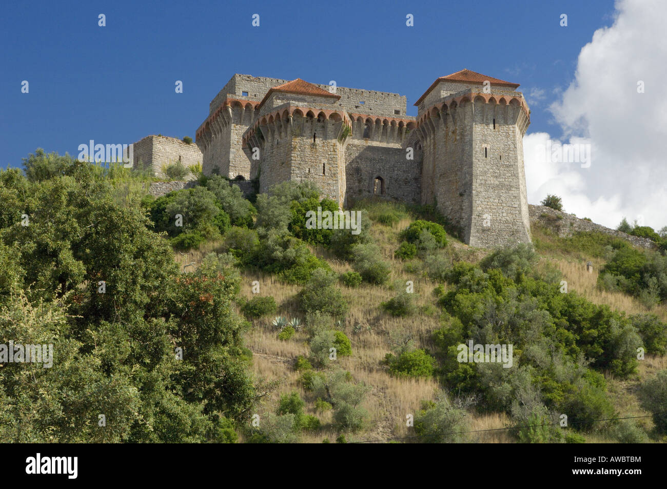 Le Portugal, Estremadura, Costa da Prata, Ourem Château près de Fatima. Banque D'Images