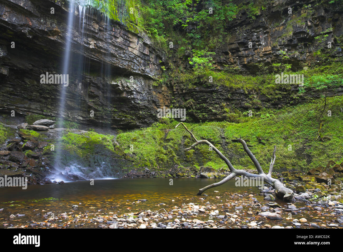 Henrhydd Falls, parc national de Brecon Beacons, le Pays de Galles Banque D'Images