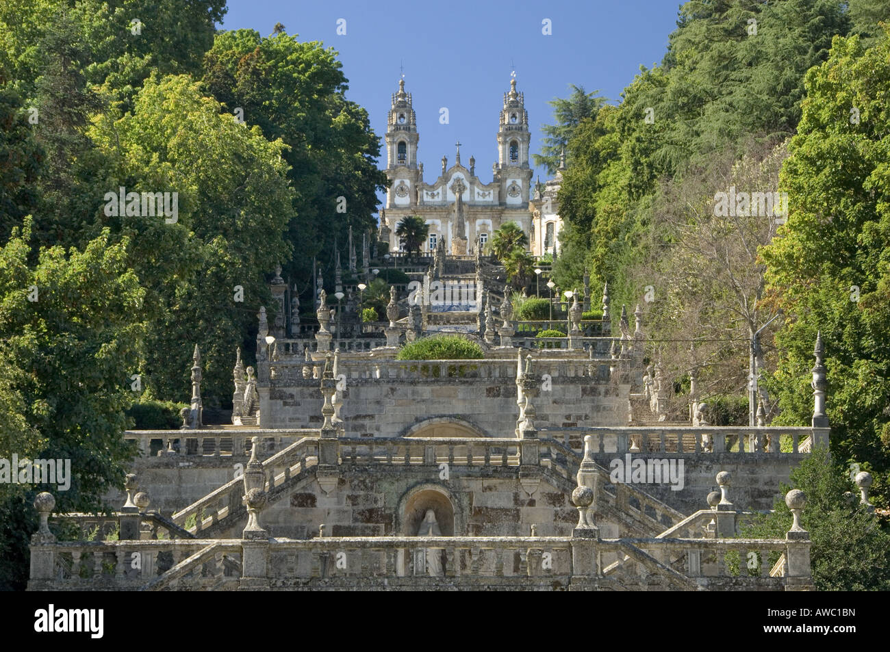 Tras-os-Montes, District de l'Alto Douro, Lamego, église de Nossa Senhora de Remedio, escalier Banque D'Images