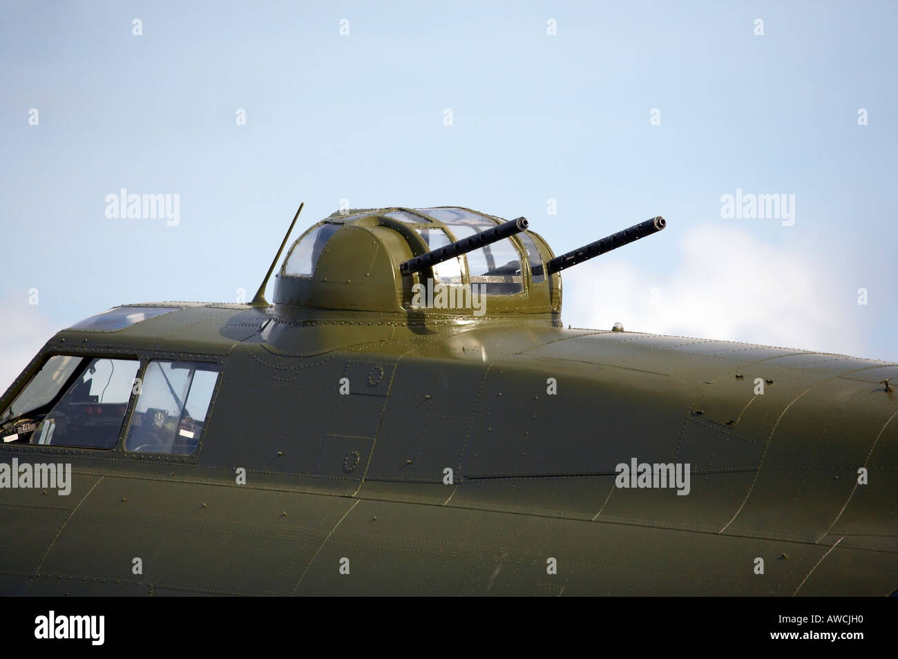 Haut de la tourelle à canon de B17 Flying Fortress Sally B UK aérodrome Duxford Banque D'Images