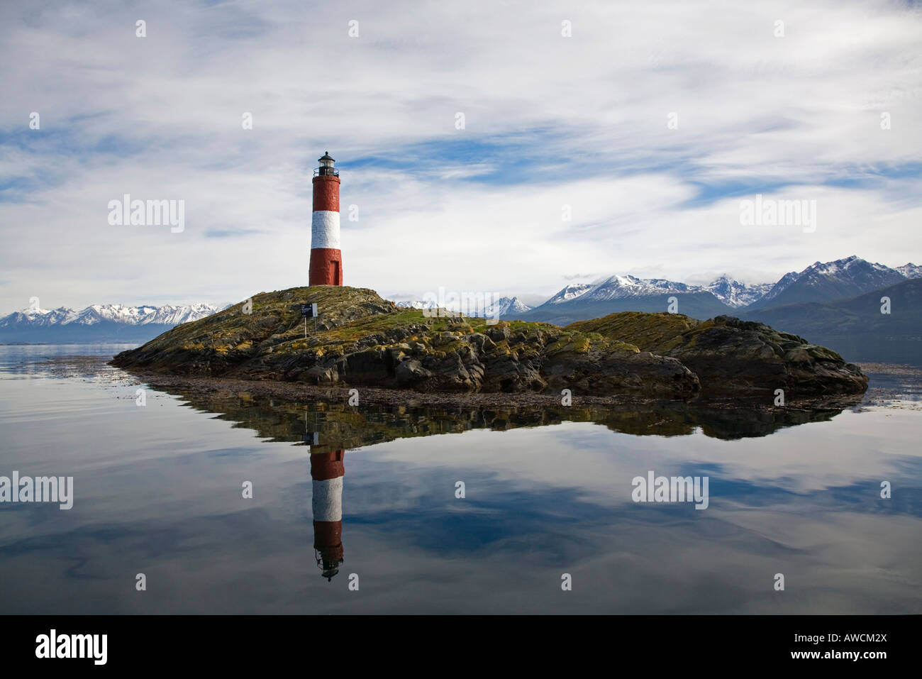 Faro phare les Eclaireurs, Beagle-Channel, Tierra del Fuego, Argentine, Amérique du Sud Banque D'Images