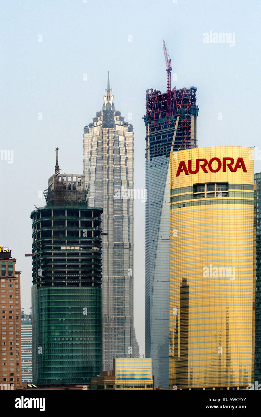 Les bâtiments de grande hauteur à Pudong, Shanghai, Chine, Asie Banque D'Images