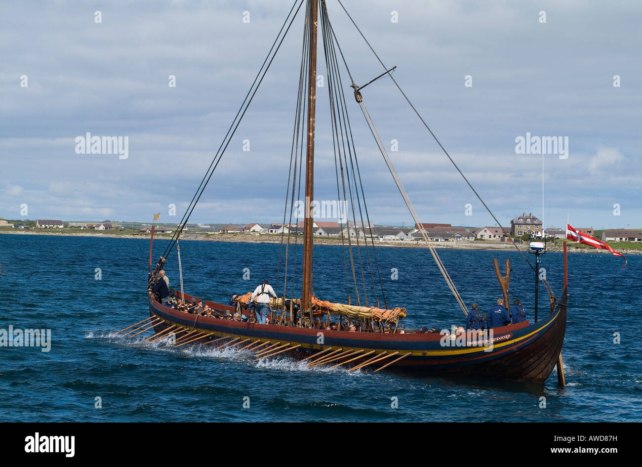 dh Sea Stallion KIRKWALL ORKNEY long navire Havhingsten fra Glendalough Viking galley oar long bateau scotland bateaux Banque D'Images