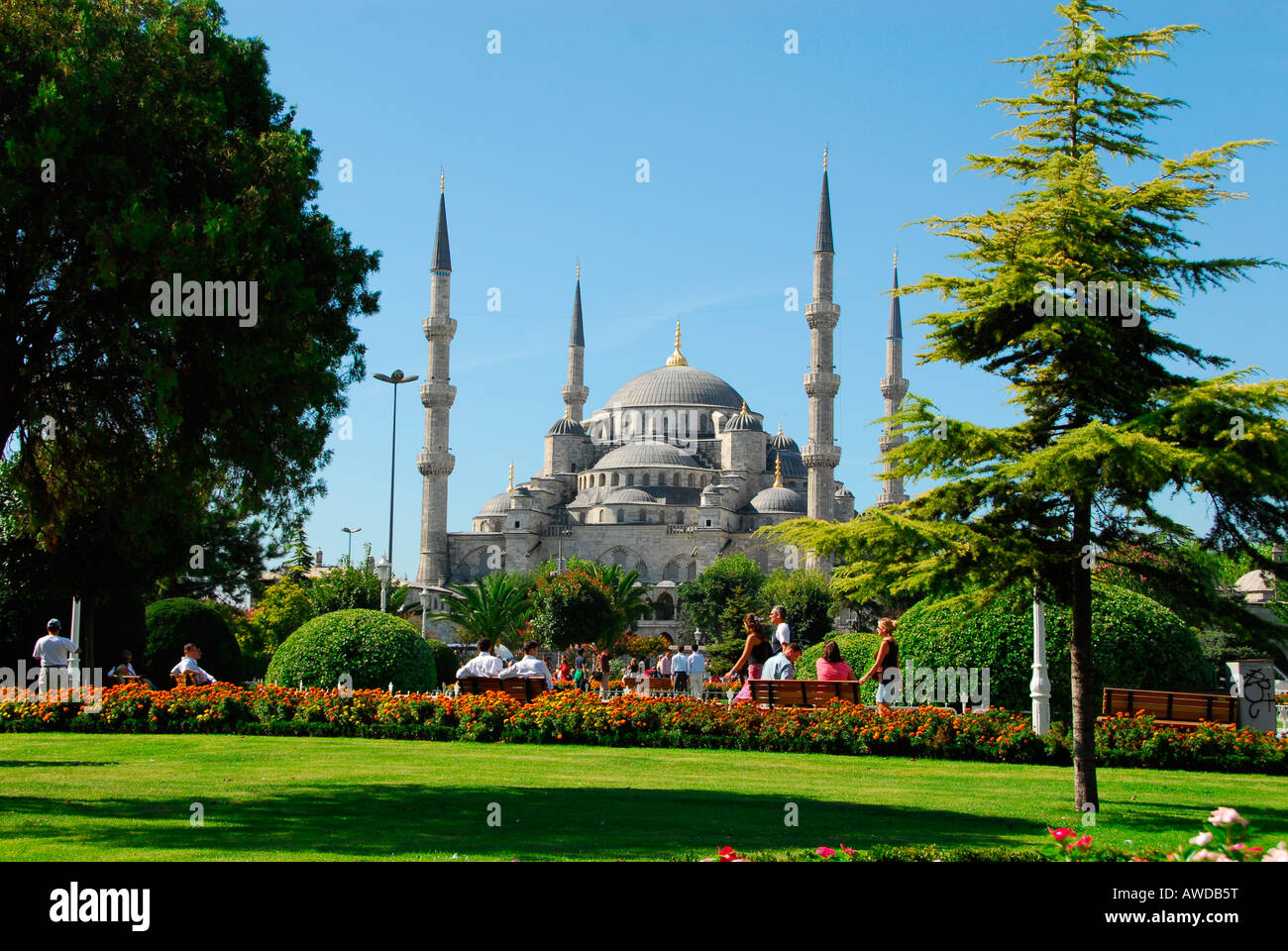 Ahmed Sultan Camii (Mosquée Bleue), Istanbul, Turquie Banque D'Images