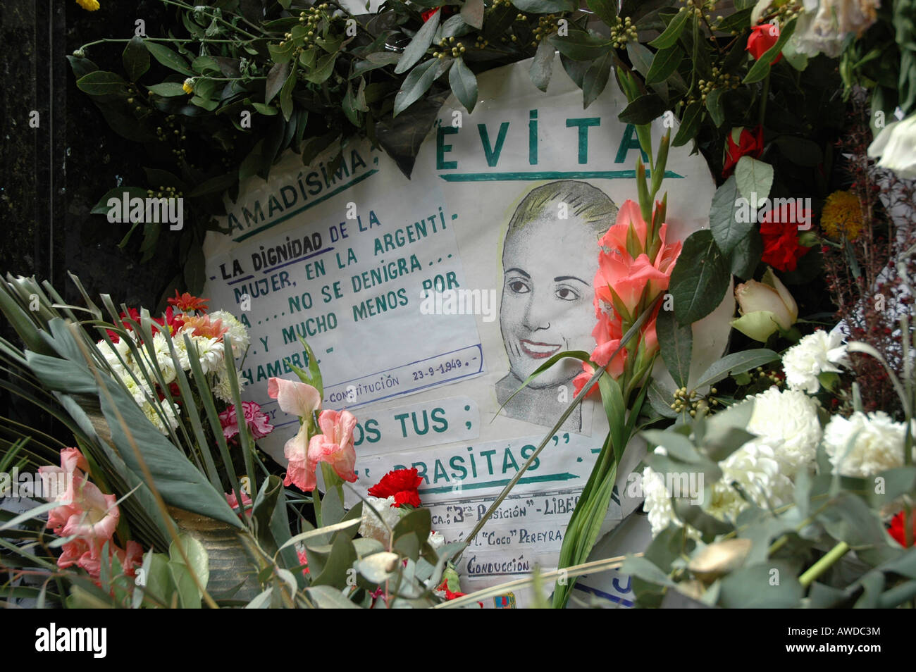 Tombe d'Eva Peron à cementary de Recoleta, Buenos Aires, Argentine Banque D'Images