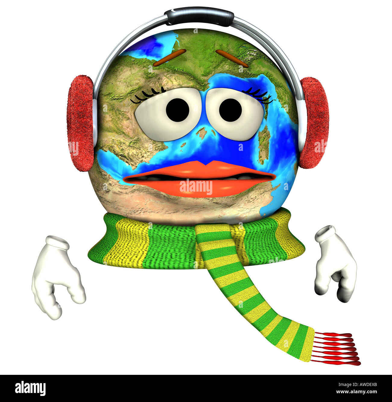 Terre avec casque antibruit Banque D'Images