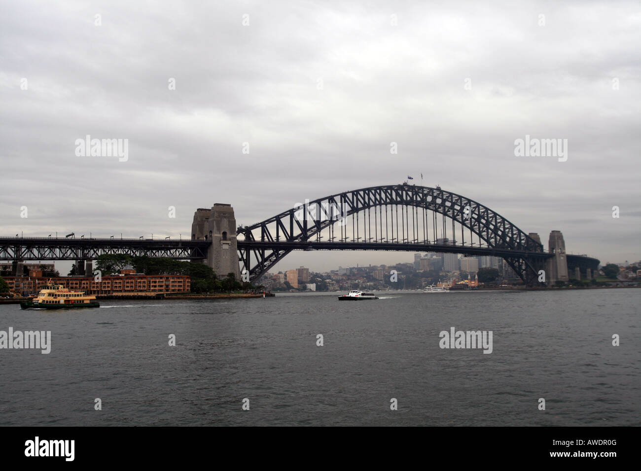 Sydney Harbour Bridge [Det à Milsons Point, Bradfield Highway, le port de Sydney, Sydney, Nouvelle-Galles du Sud, Australie, Océanie]. . Banque D'Images