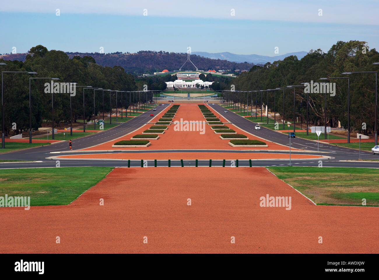 Vue de la maison du parlement canberra du monument commémoratif de guerre Banque D'Images