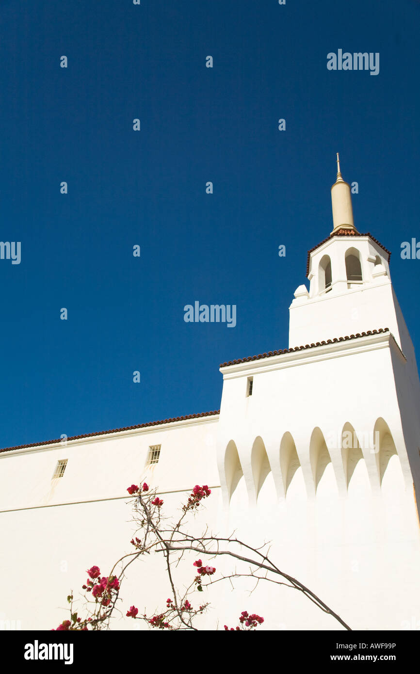 CALIFORNIA Santa Barbara spire du bâtiment du Théâtre Arlington monument extérieur en stuc blanc Banque D'Images