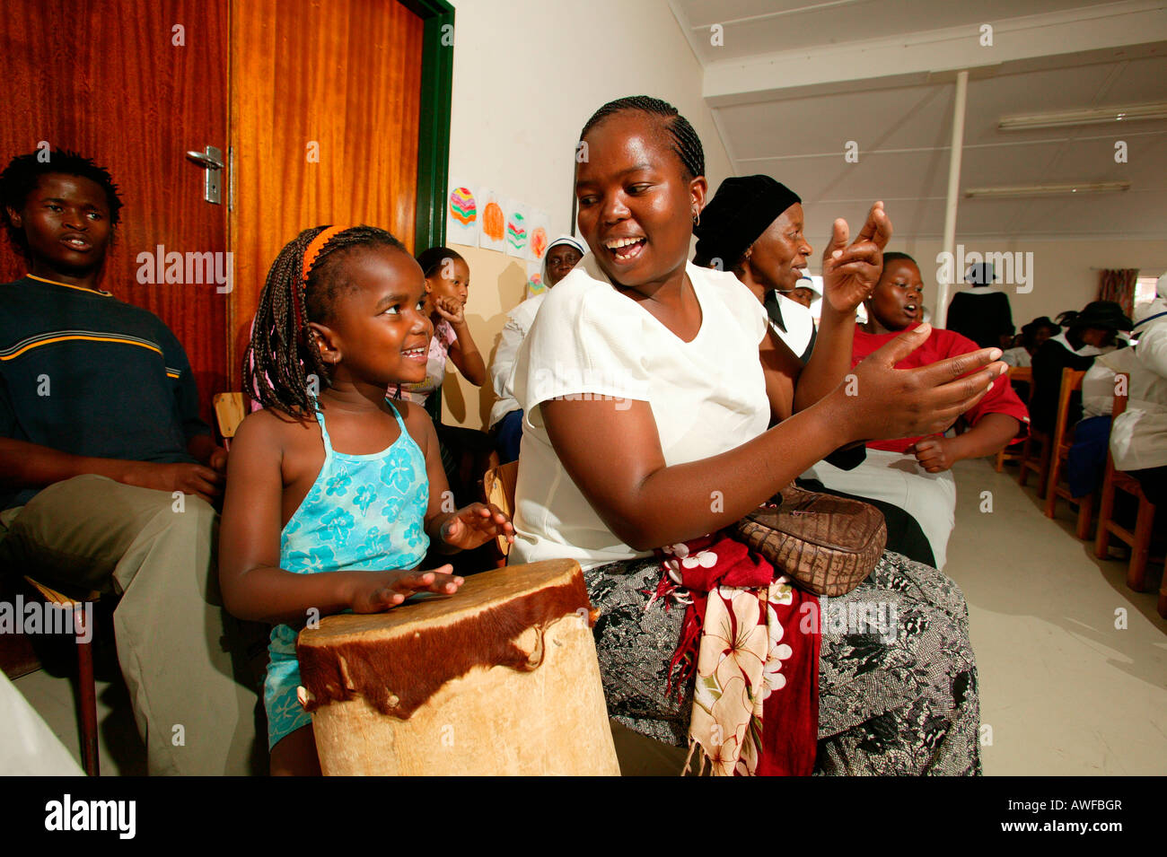 Les enfants de tambours, Gaborone, Botswana, Africa Banque D'Images