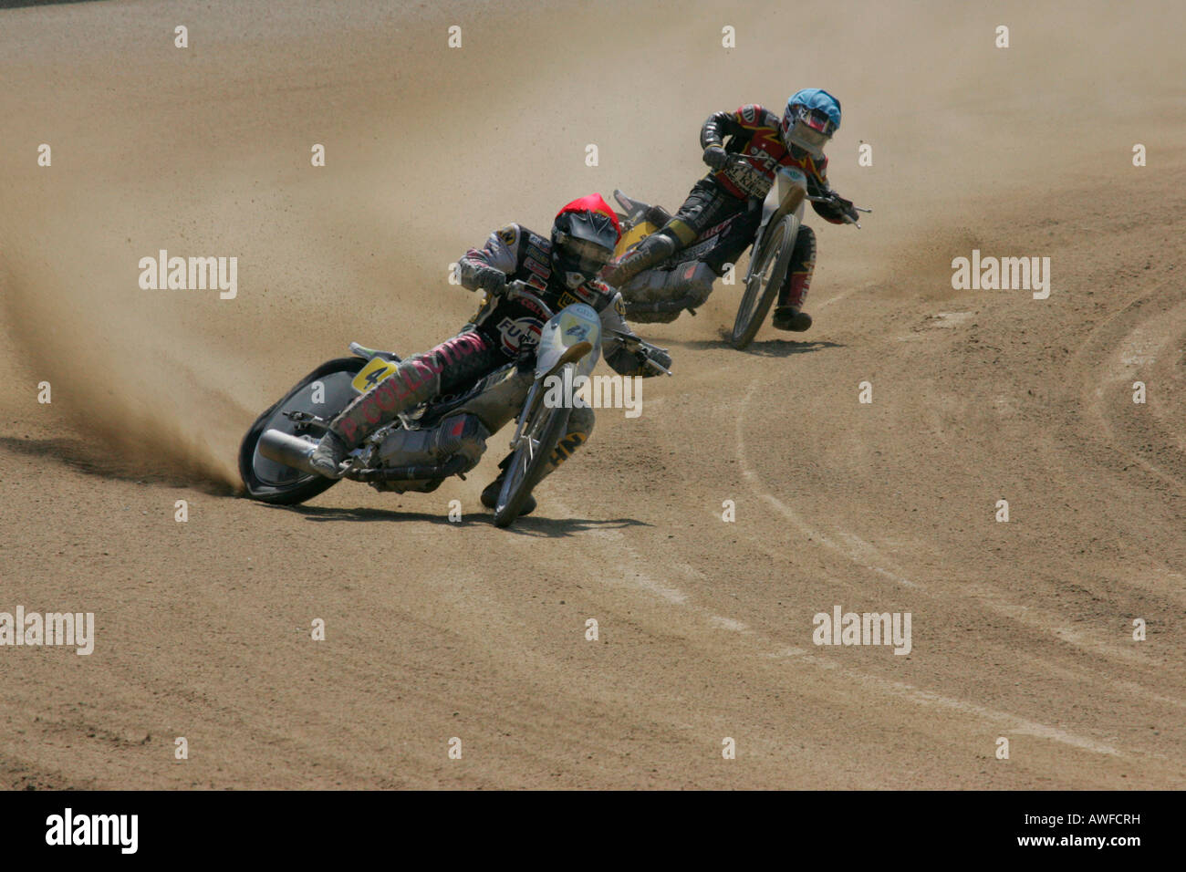 Court-circuit, moto de course internationale sur un chemin speedway dans Muehldorf am Inn, Upper Bavaria, Bavaria, Germany, Banque D'Images