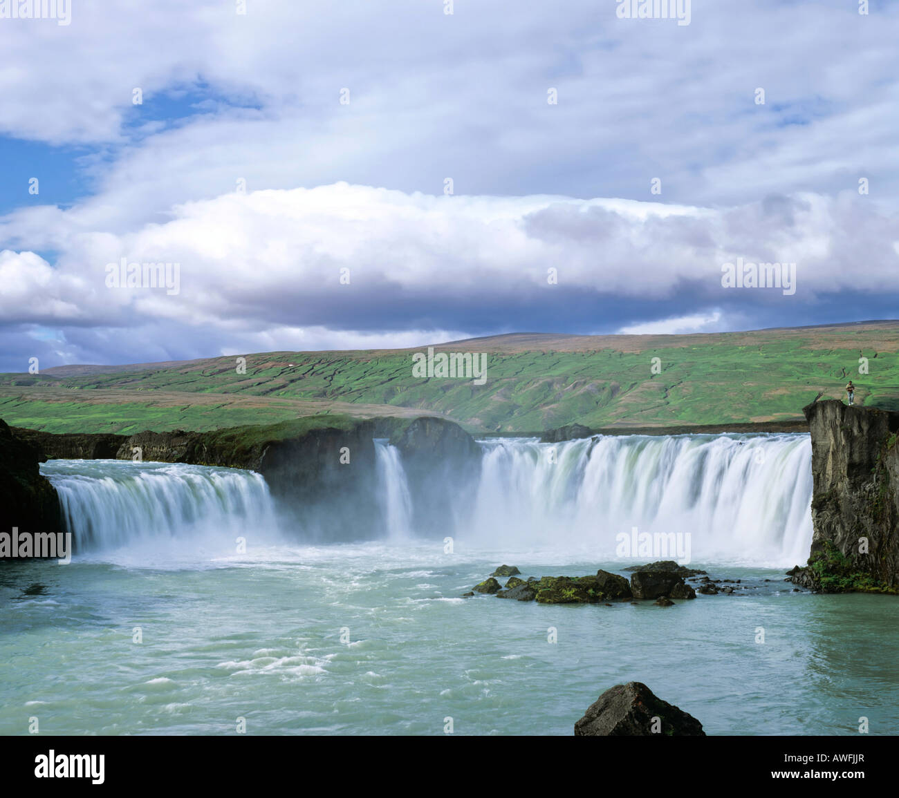 Cascade Godafoss, Skjálfandafljót-Thingeyjarsveit Thingeyjarsysla Fluss,,, l'Islande Banque D'Images