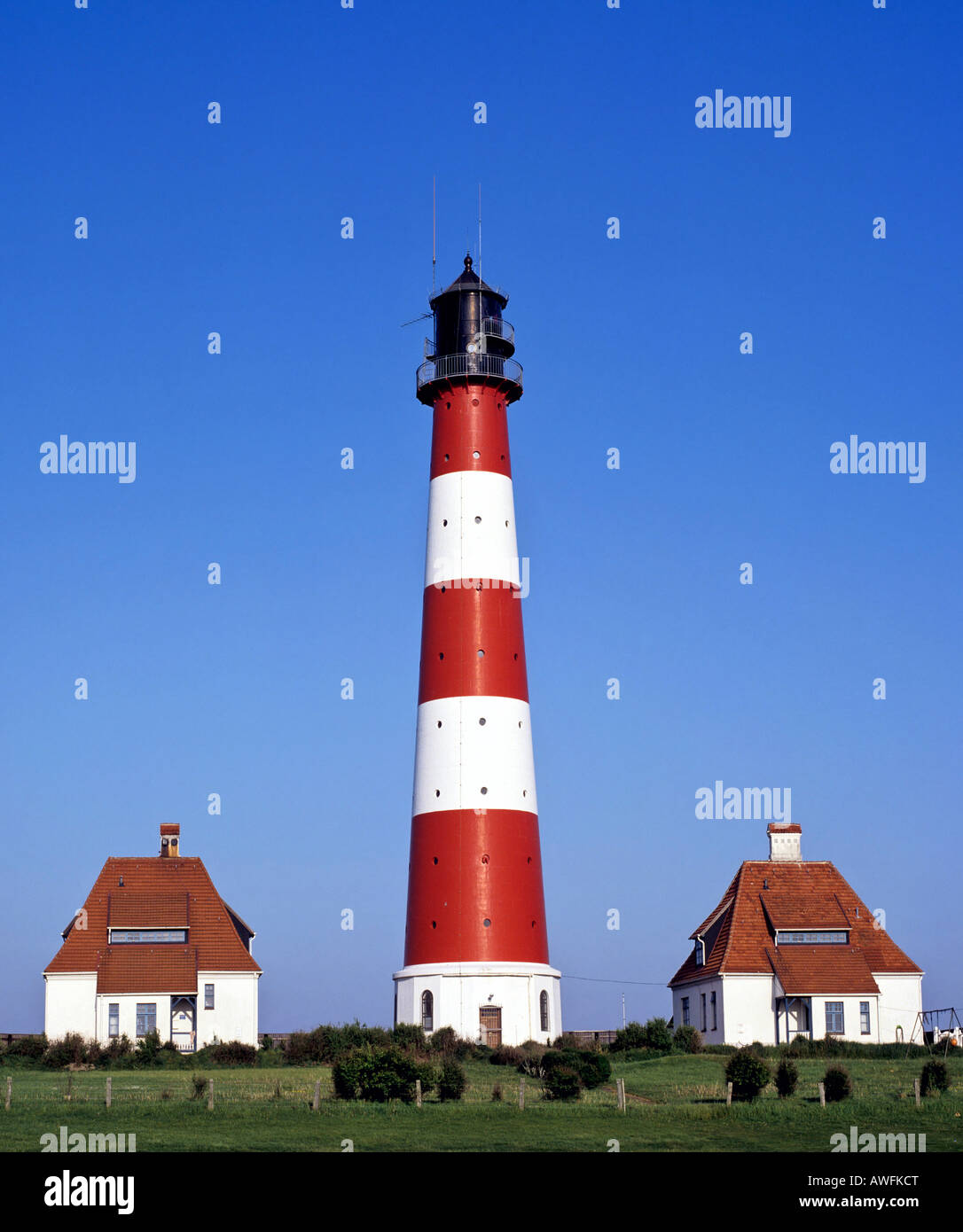 Westerheversand, phare de Westerhever, Eiderstedt Péninsule, Schleswig-Holstein, Allemagne, Europe Banque D'Images