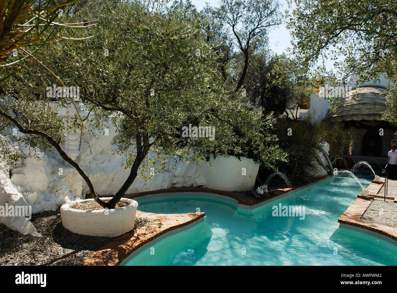 Piscine dans le jardin de la maison de peintre surréaliste Salvador ...