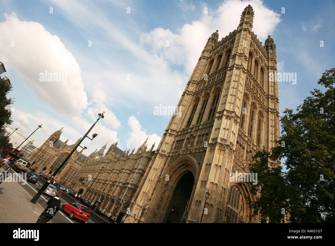 Chambres du Parlement britannique de Westminster dans le centre de Londres, un monde célèbre attraction touristique Angleterre capitale U Banque D'Images