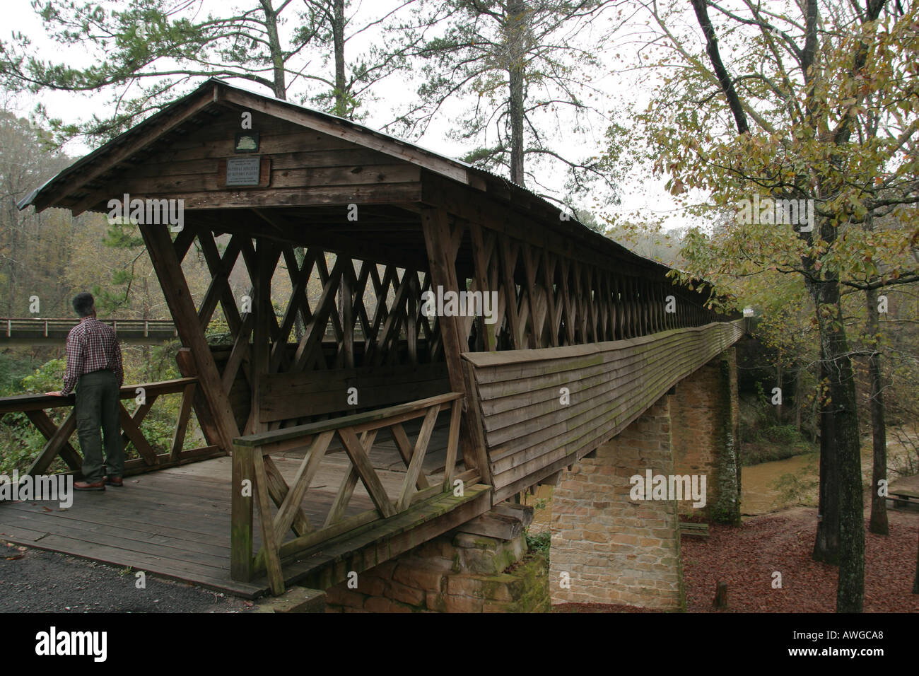 Alabama Cullman County, Clarkson Covered Bridge, pont couvert, pont, liaison, connexion, construit en 1904, les visiteurs Voyage voyage tourisme touristique repère monuments c Banque D'Images