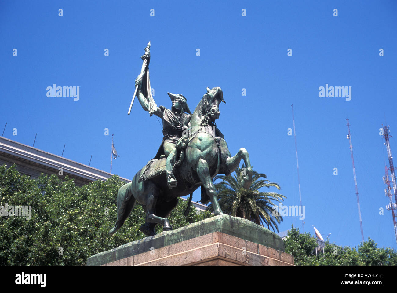 General San Martin statue sur la place de Mai Argentine Buenos Aires Banque D'Images