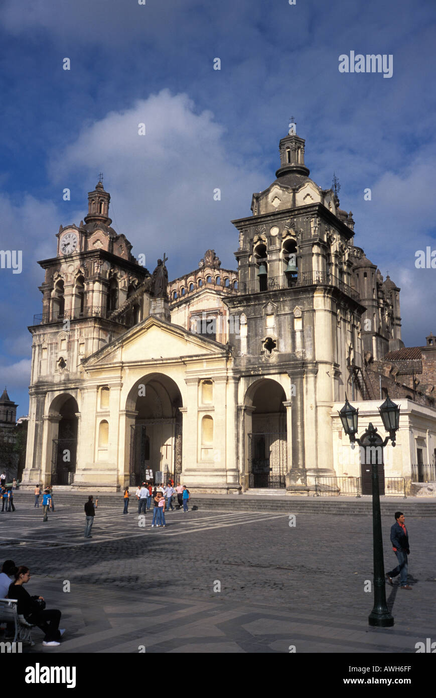 Cathédrale et plaza à Cordoba Argentine Banque D'Images