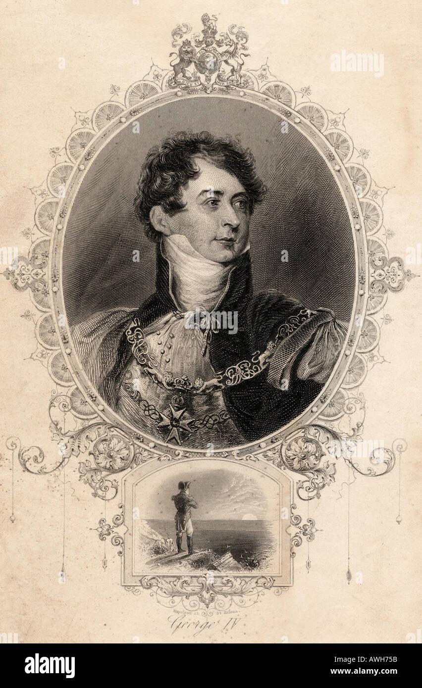 George IV, 1762 - 1830. Le Roi de Grande-Bretagne et d'Irlande et Roi de Hanovre. À partir d'un vieux imprimer Banque D'Images
