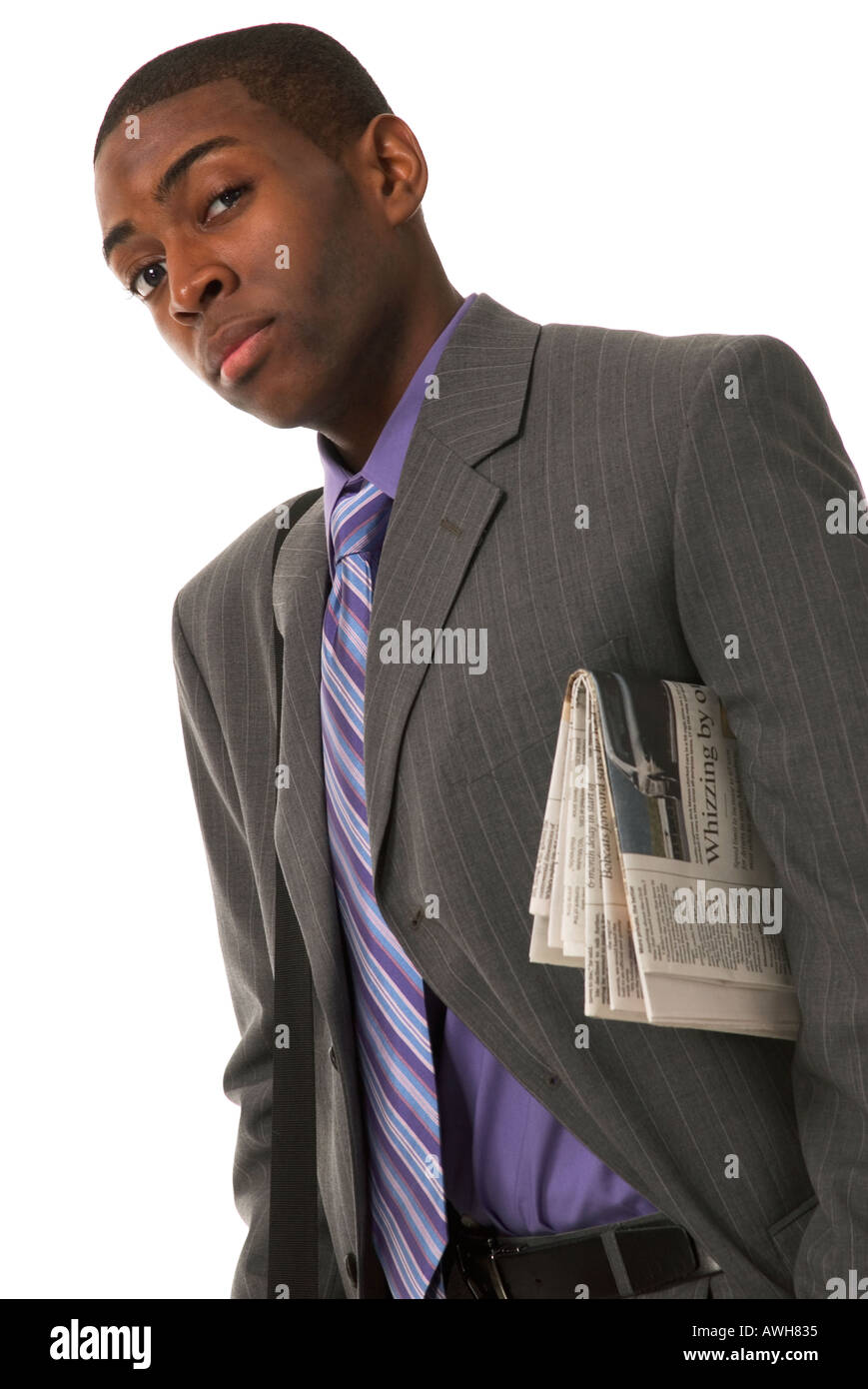 Businessman holding journal sous son bras. USA Banque D'Images