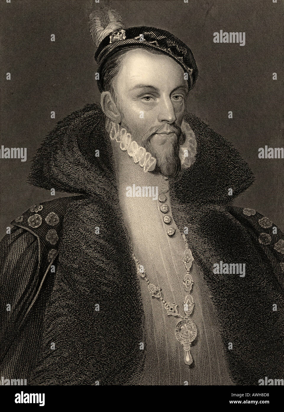 Thomas Radcliffe Radclyffe également, 3 Comte de Sussex, c. 1525 - 1583, alias le Vicomte Fitzwalter ou Baron Fitzwalter. L'anglais lord lieutenant d'Irlande. Banque D'Images