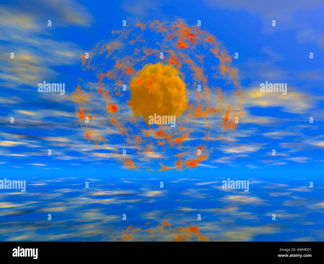 Représentation graphique d'une planète inconnue Banque D'Images
